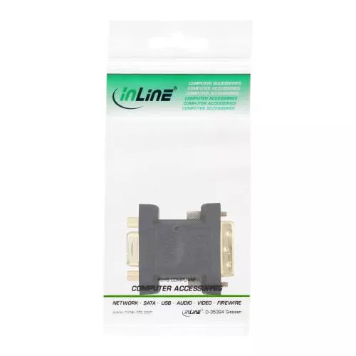 InLine® DVI-A Adapter Analog 12+5 Stecker auf 15pol HD Buchse (VGA) vergoldet