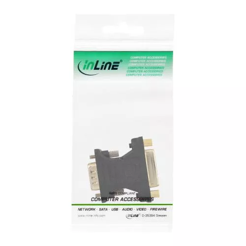 InLine® DVI-A Adapter Analog 24+5 Buchse auf 15pol HD Stecker (VGA) vergoldet