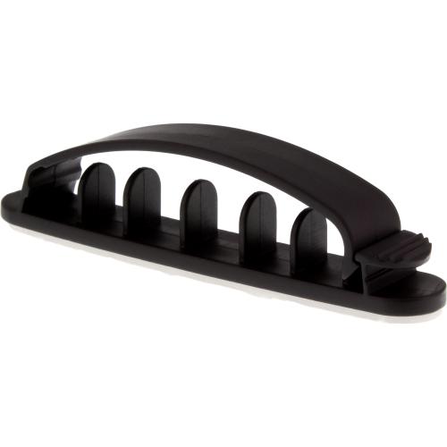 Preview: Kabelmanager 85 mm – Selbstklebend, 6-fach, Schwarz, 10 Stück