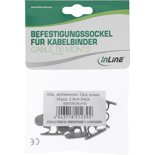 Preview: Kabelmanager 28 mm – Selbstklebend, Schwarz, 10 Stück