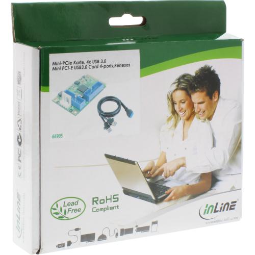 Preview: InLine® Mini-PCIe Karte 4x USB 3.0