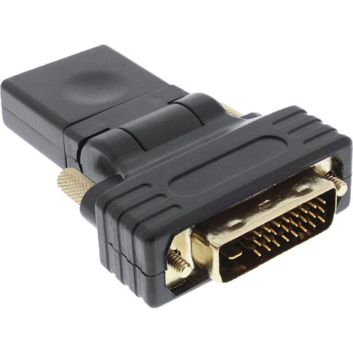 InLine® HDMI-DVI Adapter HDMI Buchse auf DVI Stecker flexibler Winkel vergoldete Kontakte 4K2K kompatibel