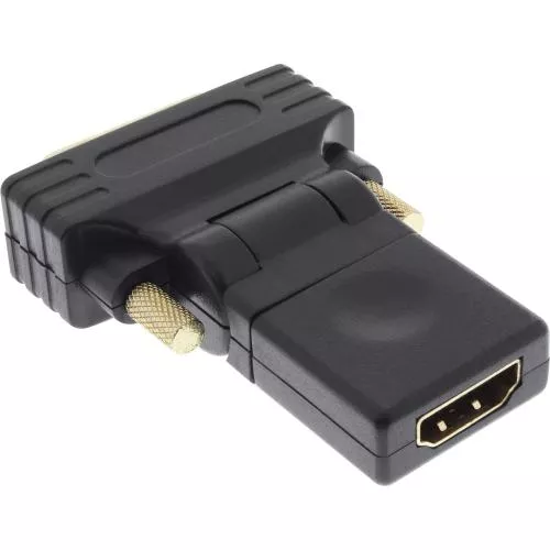 InLine® HDMI-DVI Adapter HDMI Buchse auf DVI Stecker flexibler Winkel vergoldete Kontakte 4K2K kompatibel