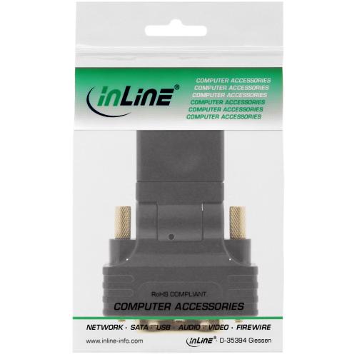 Preview: InLine® HDMI-DVI Adapter HDMI Buchse auf DVI Stecker flexibler Winkel vergoldete Kontakte 4K2K kompatibel