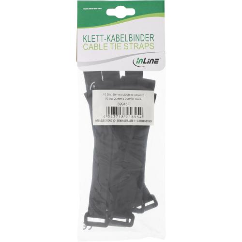 Preview: Klettschlaufen – 20 × 200 mm – schwarz – 10 Stück