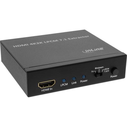 InLine® Extraktor/Signaltrenner Eingang 4K2K HDMI zu Ausgang 7.1 Audio + Toslink Audio + HDMI