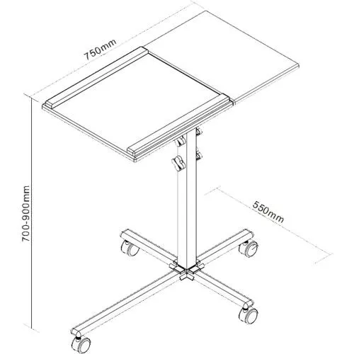 InLine® Notebook / Beamer Wagen Höhe 70-90cm