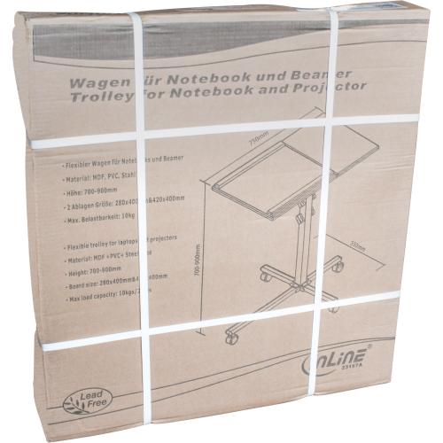 Preview: InLine® Notebook / Beamer Wagen Höhe 70-90cm
