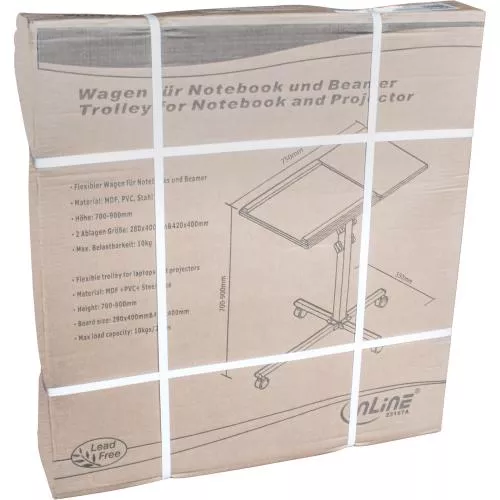 InLine® Notebook / Beamer Wagen Höhe 70-90cm