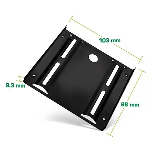 SSD-Einbaurahmen 2,5" auf 3,5" – schwarz – mit Schrauben