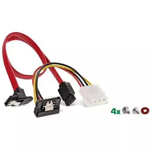 InLine® HDD/SSD Einbaurahmen SET 2,5" auf 3,5" Rahmen SATA Kabel Stromkabel Einbauschrauben