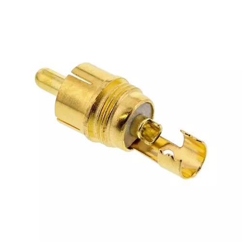 InLine® Cinchstecker Lötversion Metall schwarz Ring rot für 6mm Kabel