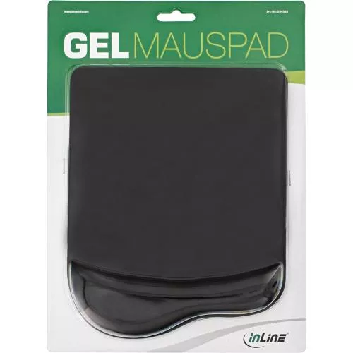 InLine® Maus-Pad schwarz mit Gel Handballenauflage 235x185x25mm