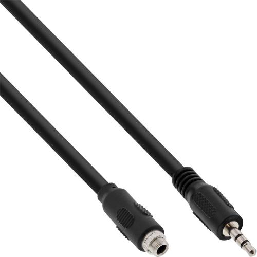 InLine® Audio Adapterkabel 3,5mm Stereo Stecker/Einbaubuchse mit Gewinde 0,6m