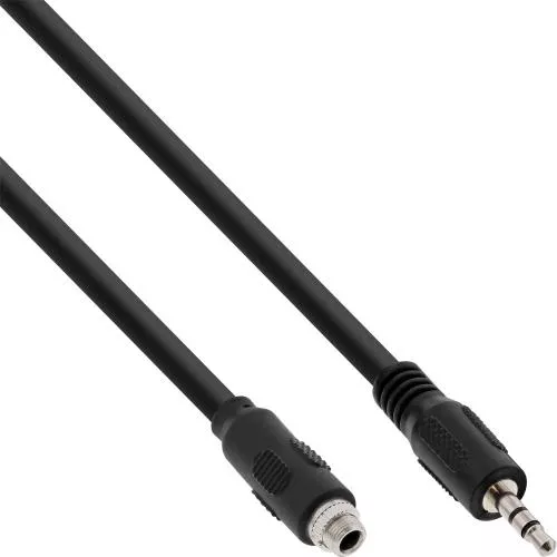 InLine® Audio Adapterkabel 3,5mm Stereo Stecker/Einbaubuchse mit Gewinde 0,6m