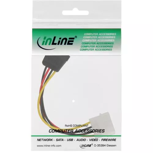 InLine® SATA Stromadapterkabel 1x 13,34cm (5,25") Buchse an 15pol SATA Stecker 0,3m
