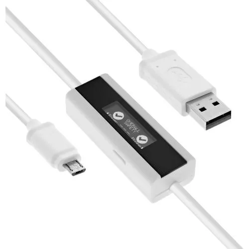 InLine® USB Smart Control Multimeter Ladeüberwachung USB A zu Micro-B Kabel mit Display 1m