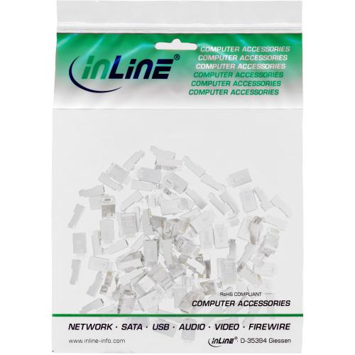 Preview: RJ45 Modularstecker 8P8C – Geschirmt, zum Crimpen auf Rundkabel, 100er Pack