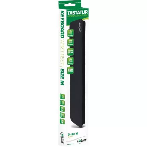 InLine® Tastatur-Pad M schwarz Handballenauflage 360x70x18mm