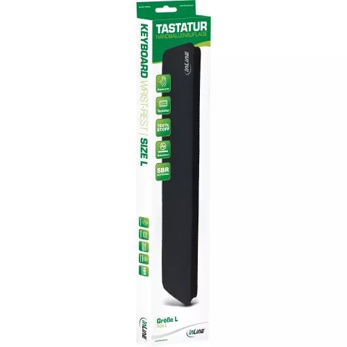 InLine® Tastatur-Pad L schwarz Handballenauflage 440x95x18mm