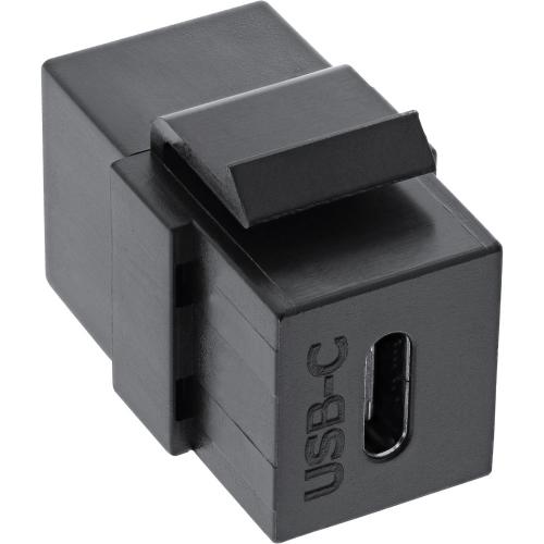 USB-C Keystone-Modul Snap-In, Buchse/Buchse, 10 Gb/s, schwarz