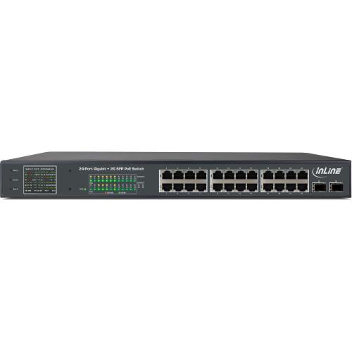 Preview: 24-Port PoE+ Gigabit Switch, 2x SFP, LCD, 420W PoE-Budget