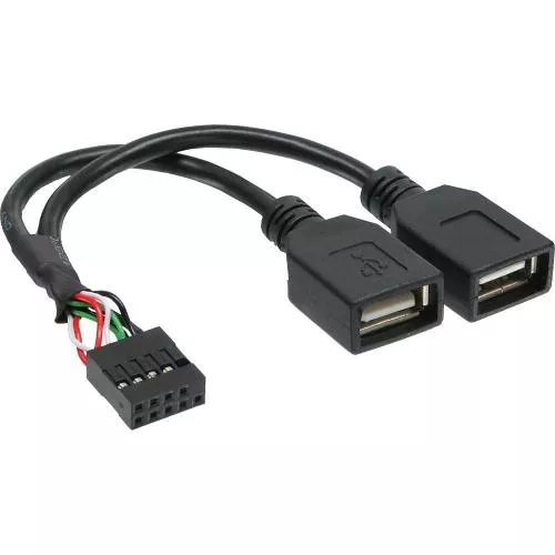 InLine® USB 2.0 Adapterkabel 2x Buchse A auf Pfostenanschluss