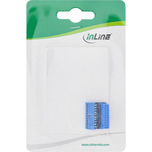 InLine® USB 3.0 Adapter intern Pfostenanschluss Stecker auf Buchse nach unten gewinkelt