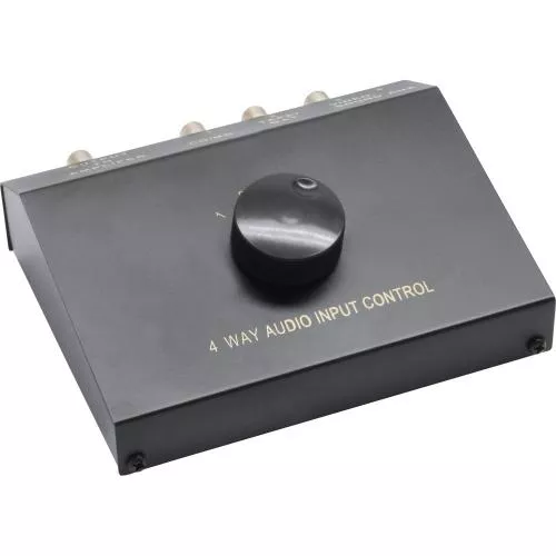Audio Umschalter manuell 4-fach Cinch und 3,5mm Klinke