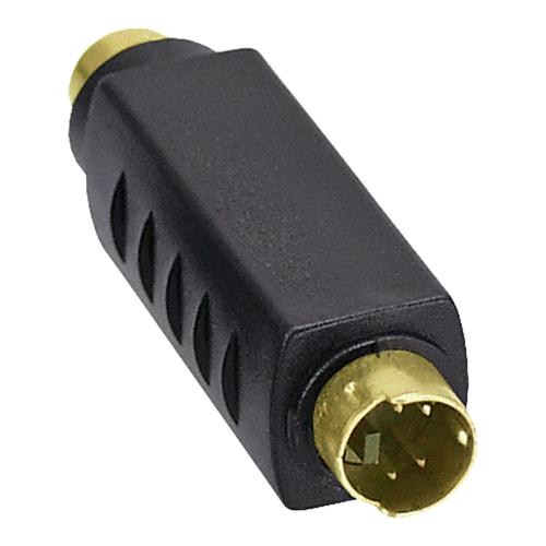 InLine® S-VHS Adapter aktiv 4pol Mini DIN Stecker an Cinch Buchse vergoldete Anschlüsse
