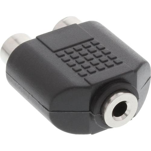 InLine® Audio Adapter 3,5mm Klinke Buchse Mono an 2x Cinch Buchse