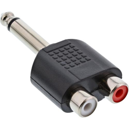 InLine® Audio Adapter 6,3mm Klinke Stecker an 2x Cinch Buchse Mono