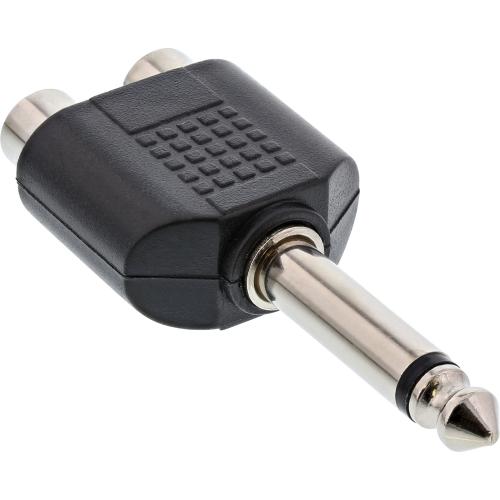 Preview: InLine® Audio Adapter 6,3mm Klinke Stecker an 2x Cinch Buchse Mono