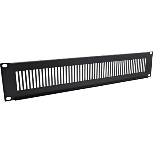 Preview: InLine® 19" Blindplatte perforiert 2HE RAL 9005 schwarz