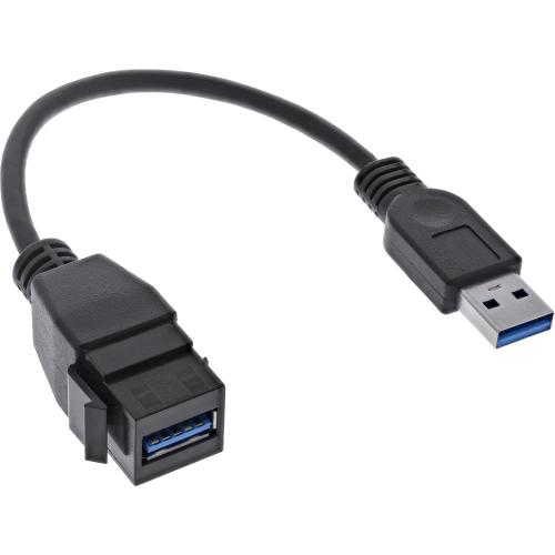 USB 3.2 Keystone-Adapterkabel, USB-A Stecker zu Keystone-Buchse, 0,2 m