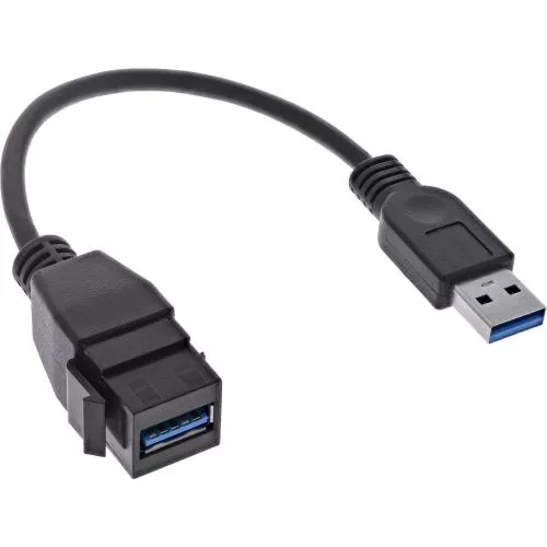 USB 3.2 Keystone-Adapterkabel, USB-A Stecker zu Keystone-Buchse, 0,2 m