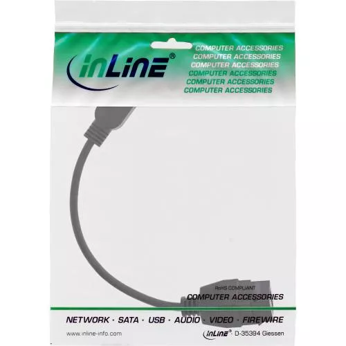 InLine® USB 3.2 Gen1 Adapterkabel USB A Stecker / Keystone Buchse 0,2m