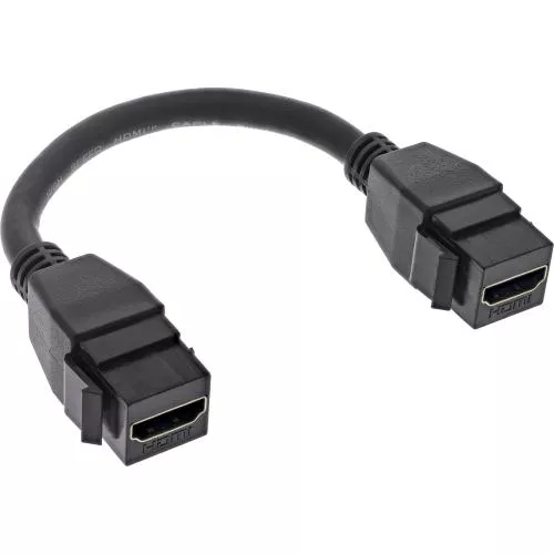 InLine® HDMI 2x Keystone Kabel 4K/30Hz HDMI A Buchse/Buchse schwarz 0,2m