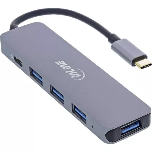 InLine USB 3.2 USB-Typ C Multi Hub (4x USB-A 5Gb/s + USB Typ-C (Data/PD 87W), OTG, Aluminiumgehäuse