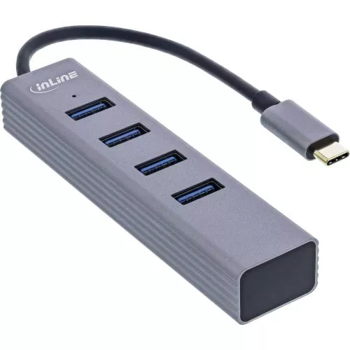 InLine USB 3.2 USB-Typ C Multi Hub (4x USB-A 5Gb/s), OTG, Metallgehäuse