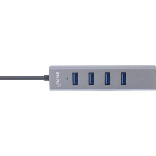 InLine® USB 3.2 USB-Typ C Multi Hub (4x USB-A 5Gb/s), OTG, Metallgehäuse