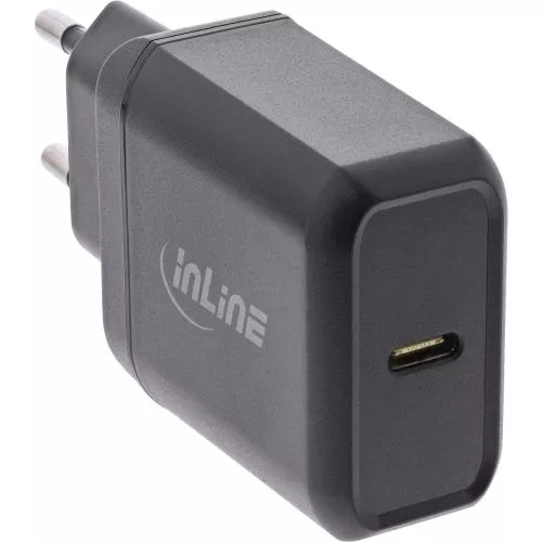 InLine® USB PD Netzteil Ladegerät Single USB Typ-C Power Delivery 25W schwarz