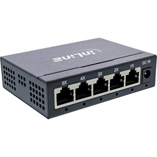 InLine® Gigabit Netzwerk Switch 5-Port 1GBit/s Desktop Metallgehäuse lüfterlos