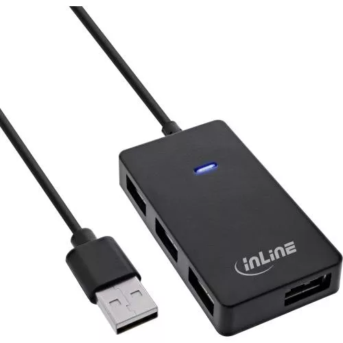 InLine® USB 2.0 Hub 4 Port schwarz Kabel 30cm