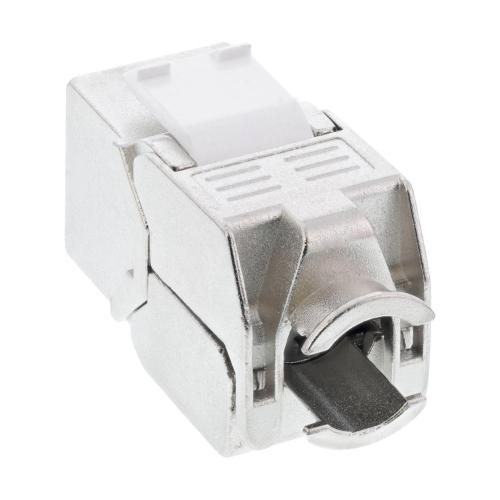 Preview: RJ45 Keystone-Modul Cat.6A, Snap-In, LSA, mit Staubschutz, blau