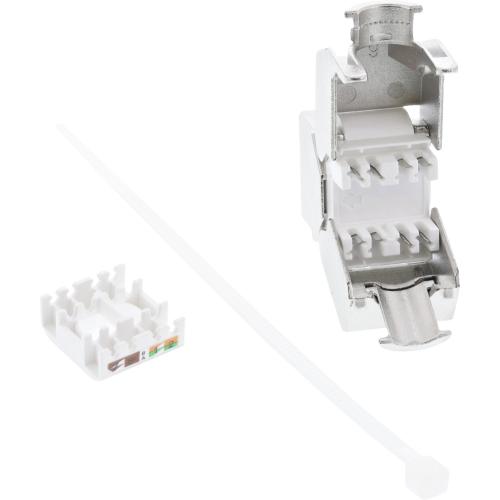 Preview: RJ45 Keystone-Modul Cat.6A, Snap-In, LSA, mit Staubschutz, blau
