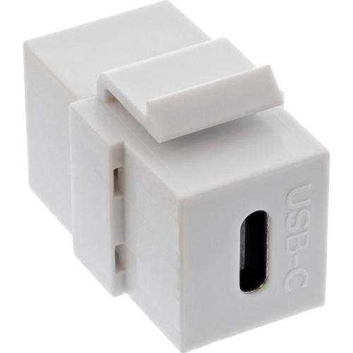 USB-C Keystone-Einsatz, Snap-In, USB 3.1 Gen 2, Buchse/Buchse, Weiß