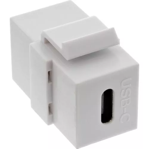 USB-C Keystone-Einsatz, Snap-In, USB 3.1 Gen 2, Buchse/Buchse, Weiß
