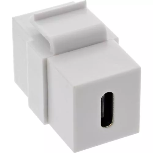 USB-C Keystone-Einsatz, Snap-In, USB 3.1 Gen 2, Buchse/Buchse, Weiß