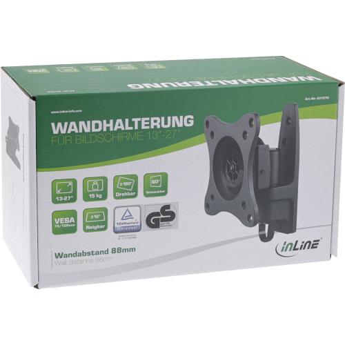 Preview: InLine® Wandhalterung für TFT bis 68cm (27") max. 15kg